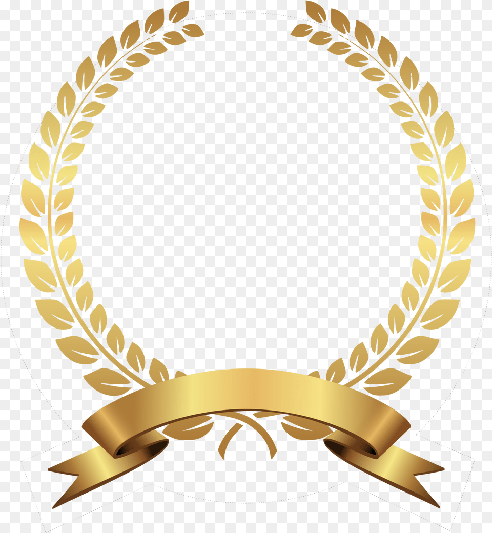 Gold Laurel Wreath, Emblem, Symbol Free Transparent Png