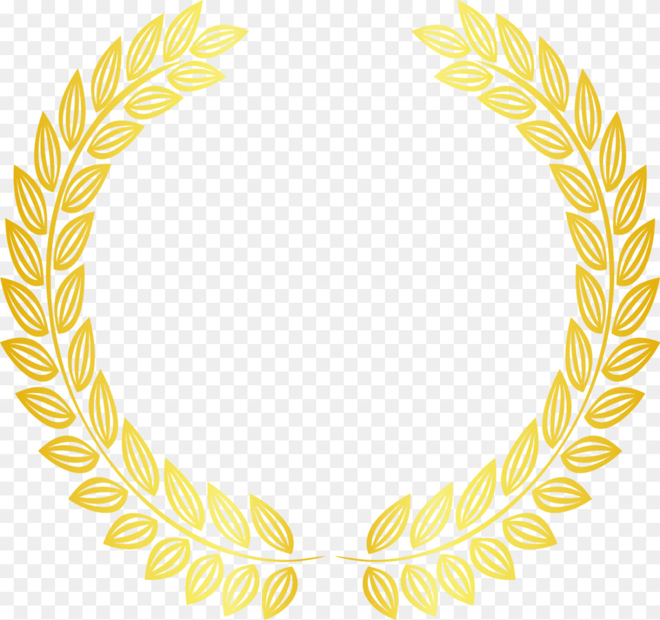 Gold Laurel Wreath Thumb Image Couronne De Laurier Sur Fond Noir, Emblem, Symbol, Oval Png