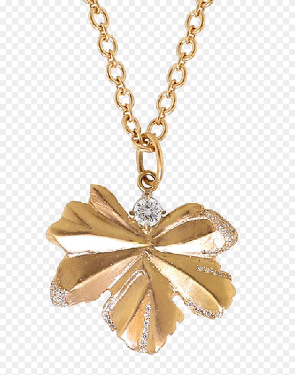 Gold Leaf And Diamond Pendant Marissa Collections, Accessories, Jewelry, Necklace, Gemstone Free Png