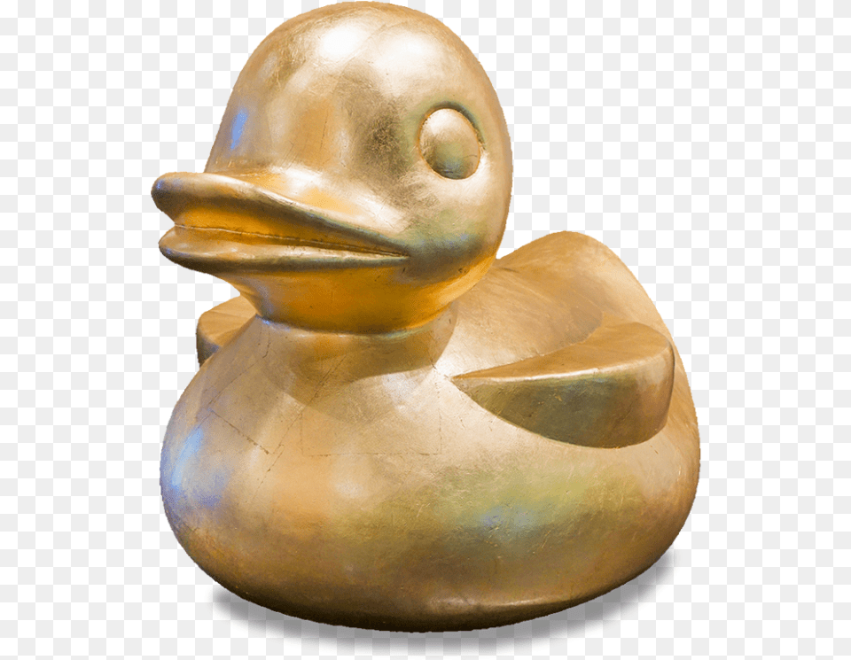 Gold Leaf Design Group Fiberglass Duck Gold Duck Transparent, Bronze, Sphere, Head, Person Free Png Download