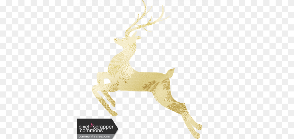 Gold Leaf Foil Digital Scrapbooking, Animal, Deer, Mammal, Wildlife Free Png Download
