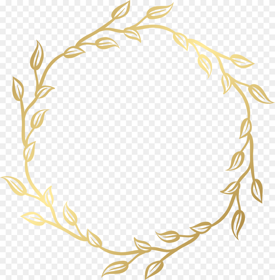Gold Leaf Frame Clipart, Oval, Pattern, Plant Free Transparent Png