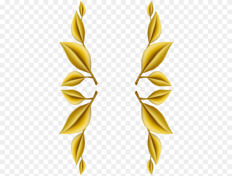 Gold Leaves Decoration Clipart Golden Leaves Border, Accessories, Jewelry, Animal, Fish Free Png Download