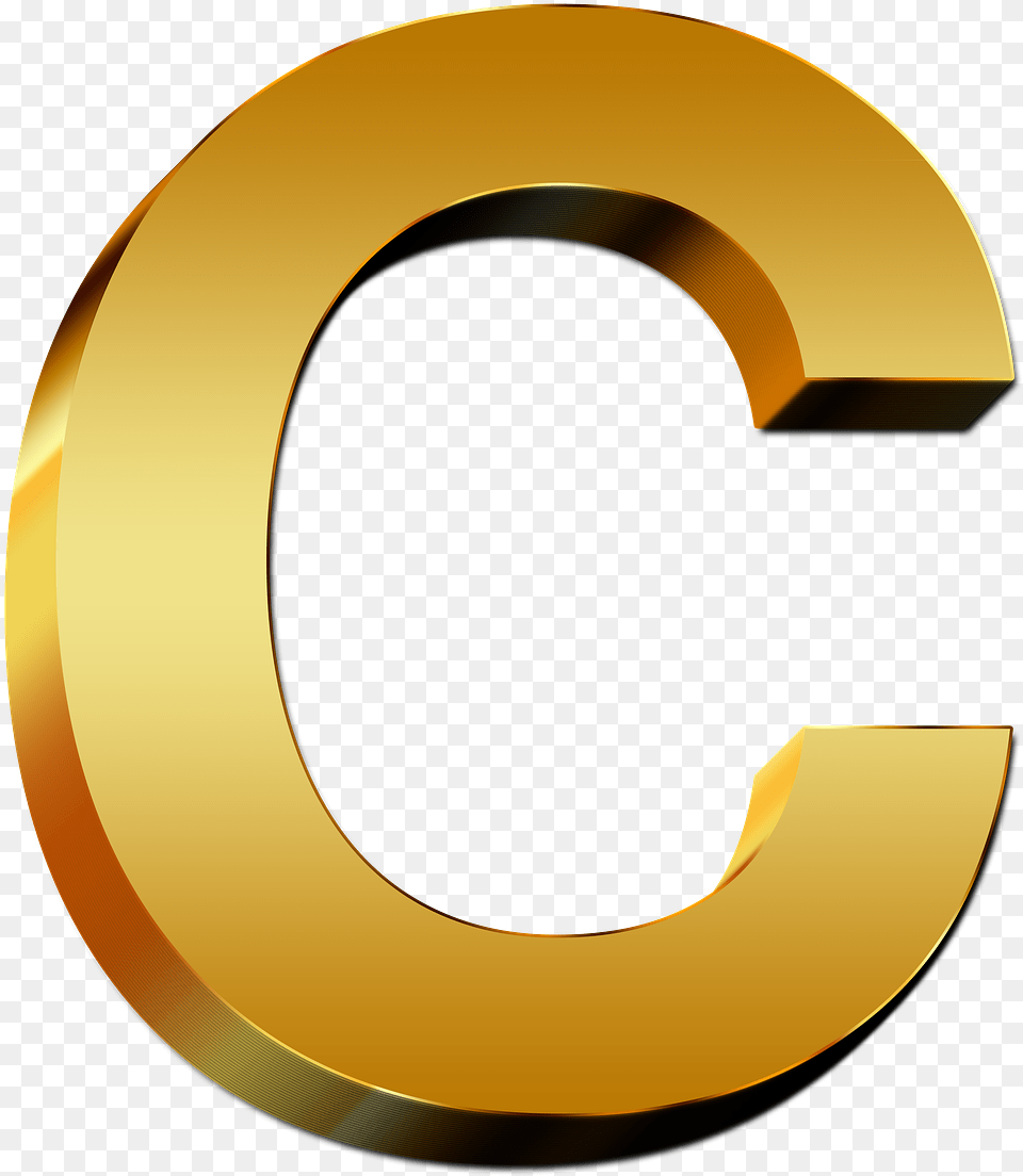 Gold Letter C, Text, Symbol, Disk Free Png