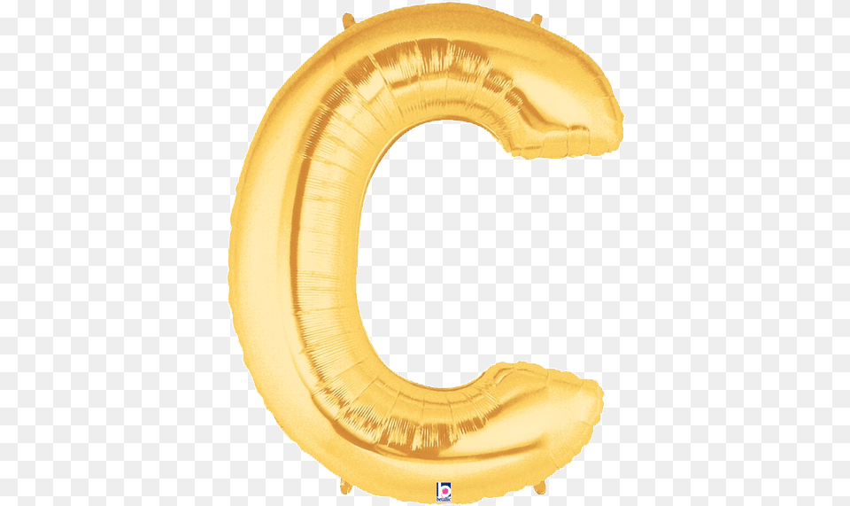 Gold Letter C Foil Balloon Letters Gold Letter Balloons C, Banana, Food, Fruit, Plant Png
