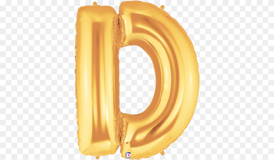 Gold Letter D Foil Balloon Letters Gold Balloon Letter D, Vest, Clothing, Lifejacket, Number Png