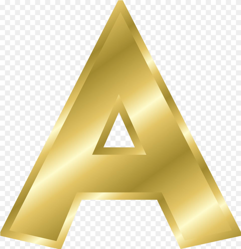 Gold Letter Image Letter A Clipart Gold, Triangle Png