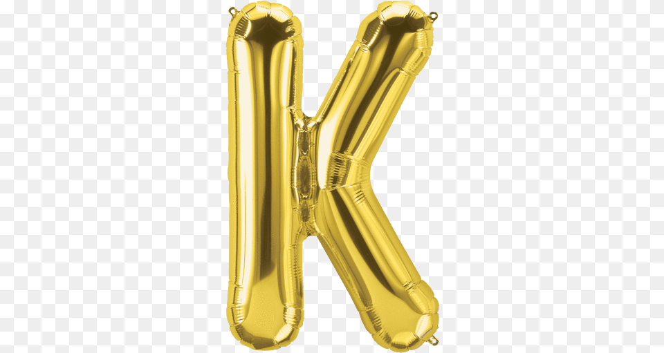 Gold Letter K 34 Balloon Foil Balloon Letter K, Aluminium, Smoke Pipe Free Png