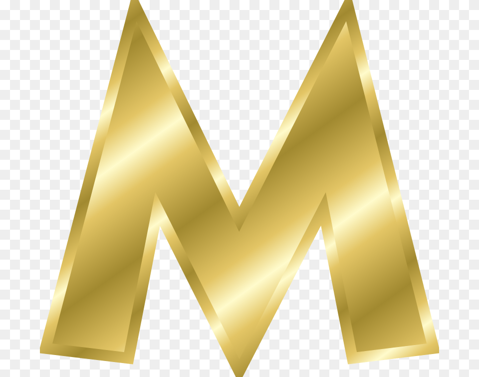 Gold Letter M, Lighting, Triangle Png