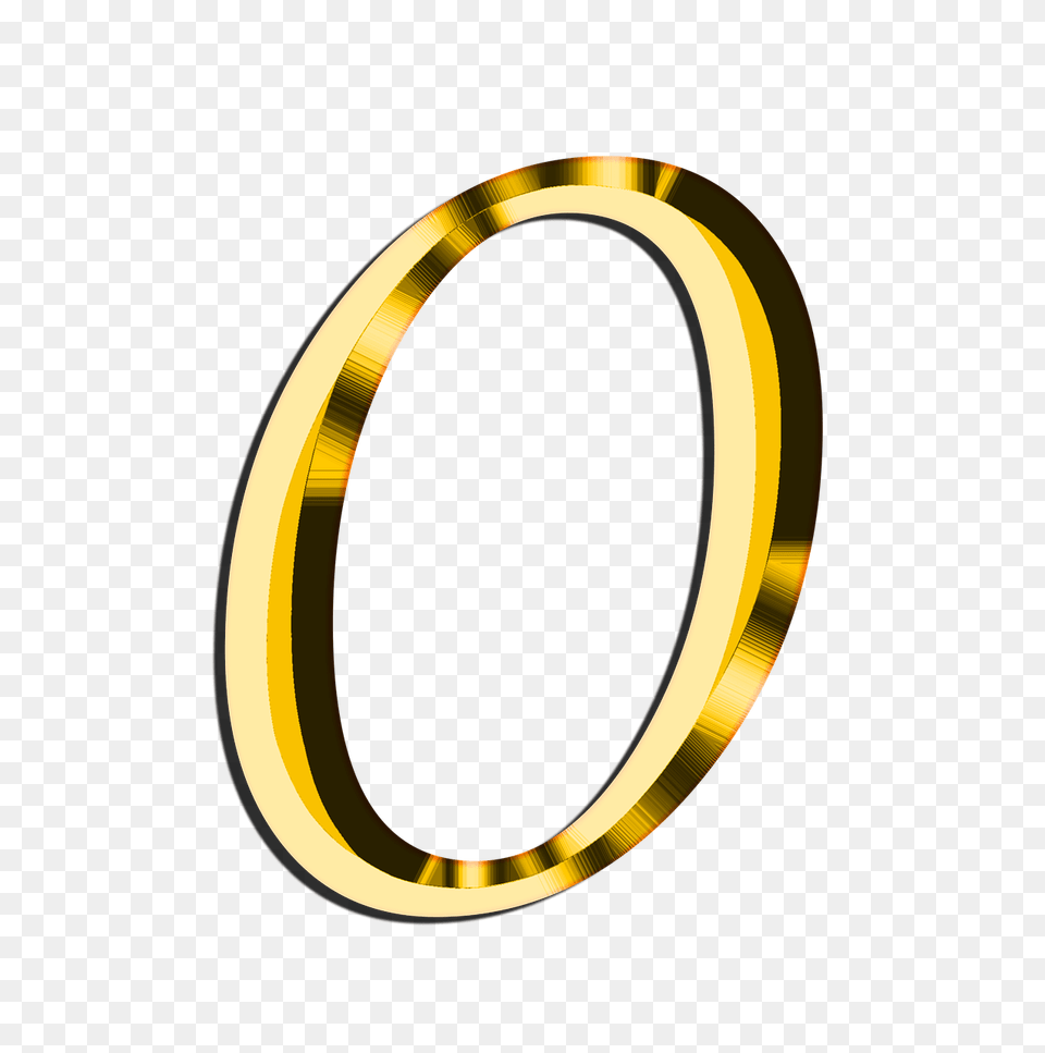 Gold Letter O, Oval Png Image