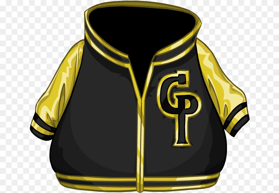 Gold Letterman Jacket Club Penguin Wiki Fandom Club Penguin Clothing, Coat, Shirt, Vest, Lifejacket Png Image