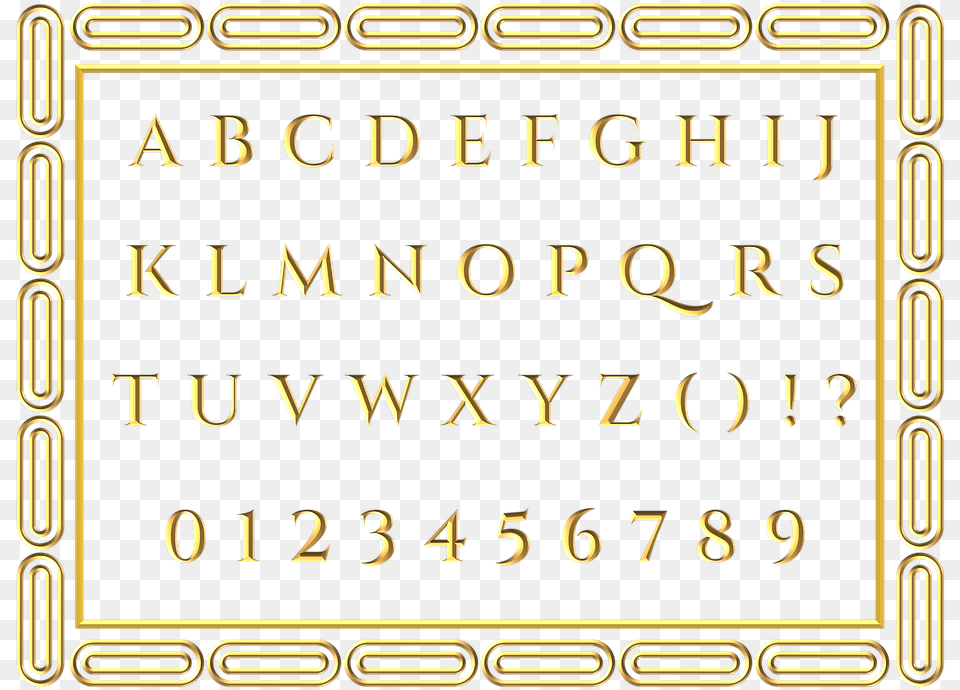 Gold Letters Alphabet Border English Alphabets, Text, Book, Publication Free Transparent Png