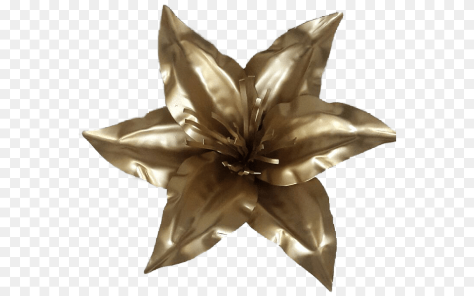 Gold Lily Flower Metal Flower Wall Art Gold, Plant, Person, Petal Free Png