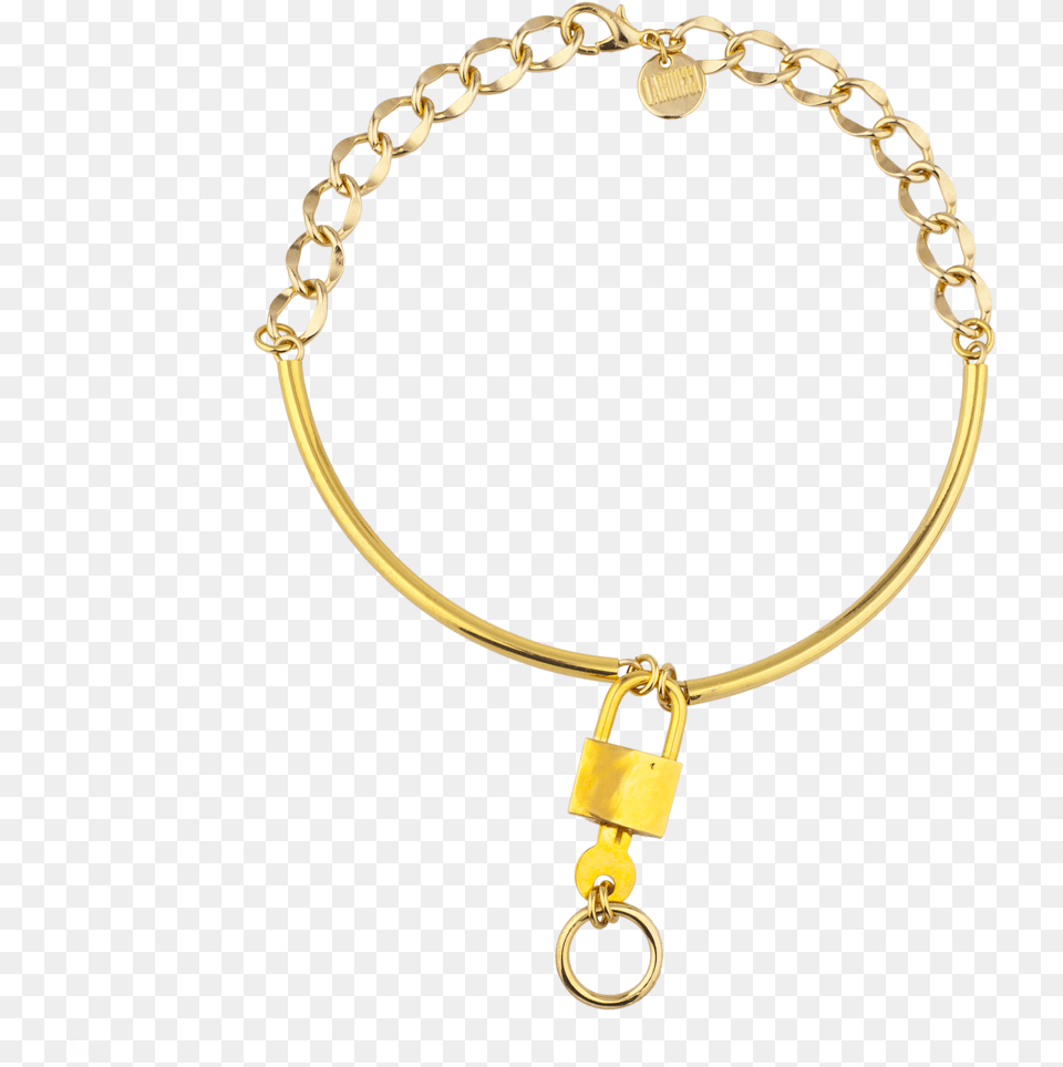 Gold Link Charm Bracelet With Padlock, Accessories, Jewelry, Necklace Free Png Download