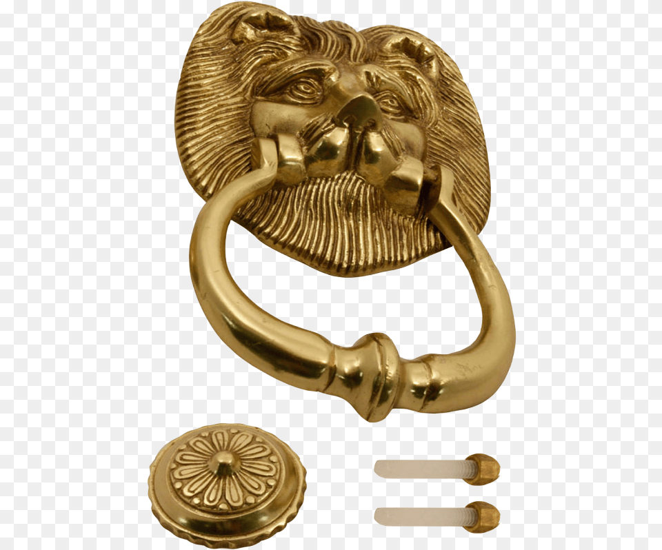 Gold Lion Face Large Door Knocker Brass, Bronze, Handle, Treasure Free Png Download