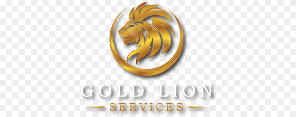 Gold Lion Services U2013 Loyalty Meets Cleanliness Logo, Animal, Mammal, Wildlife Png