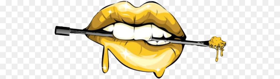 Gold Lips Gold Dripping Lips, Body Part, Mouth, Person, Teeth Free Png Download