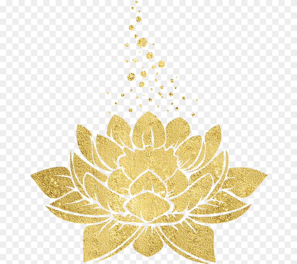 Gold Lotus Transparent Uokplrs Illustration, Art, Graphics, Dahlia, Floral Design Free Png