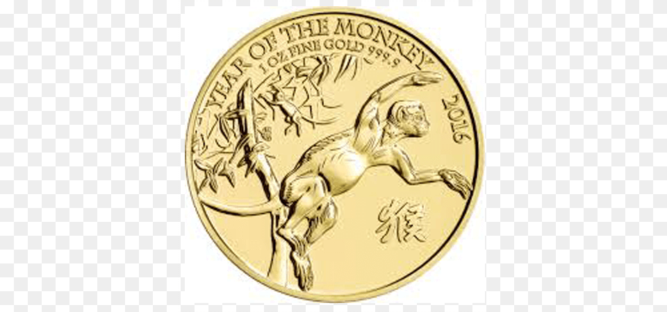 Gold Lunar Monkey Gold Monkey, Coin, Money Png