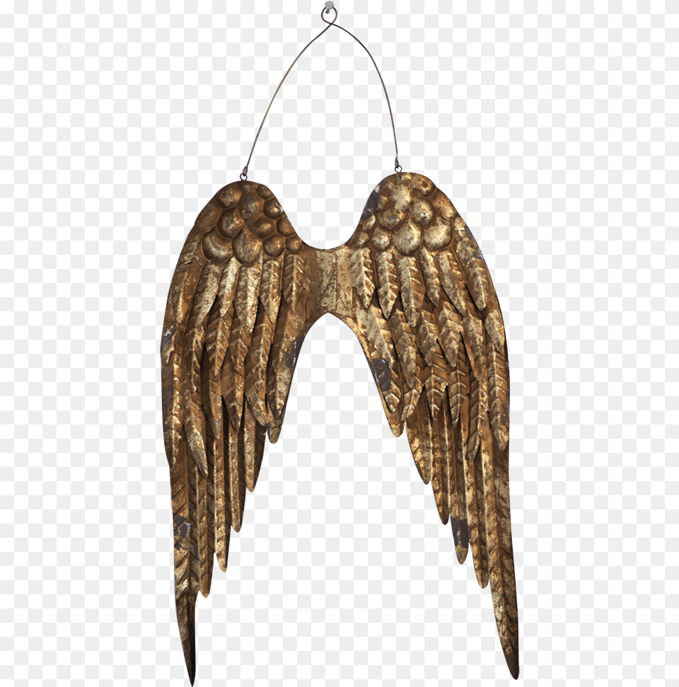 Gold Luxe Finish Angel Wings Earrings, Accessories, Bronze, Earring, Jewelry Free Transparent Png