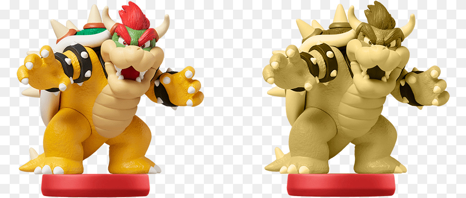 Gold Mario Amiibo Graphic Black And White Bowser Mario, Figurine, Toy Free Png Download