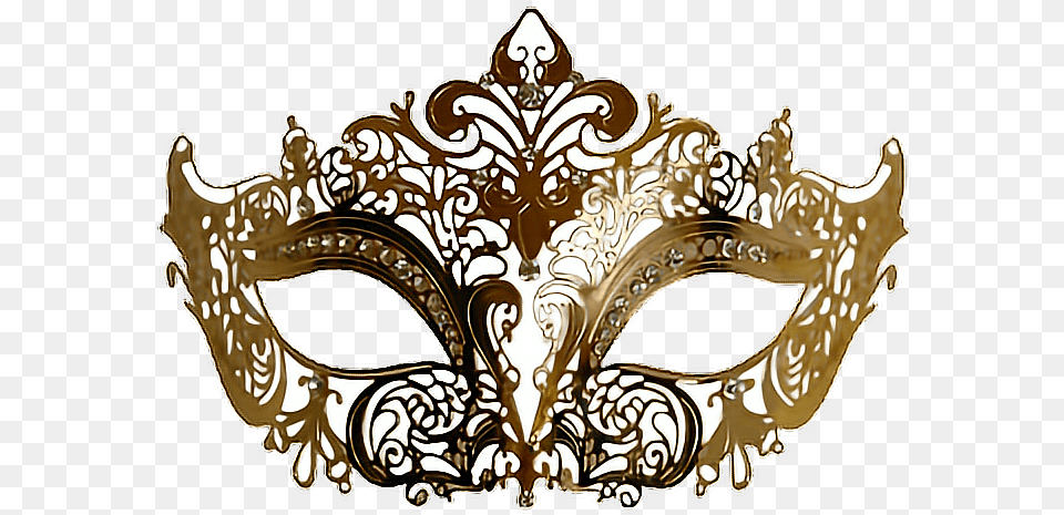 Gold Masquerade Mask Masquerade Ball Mask, Chandelier, Lamp Free Png Download