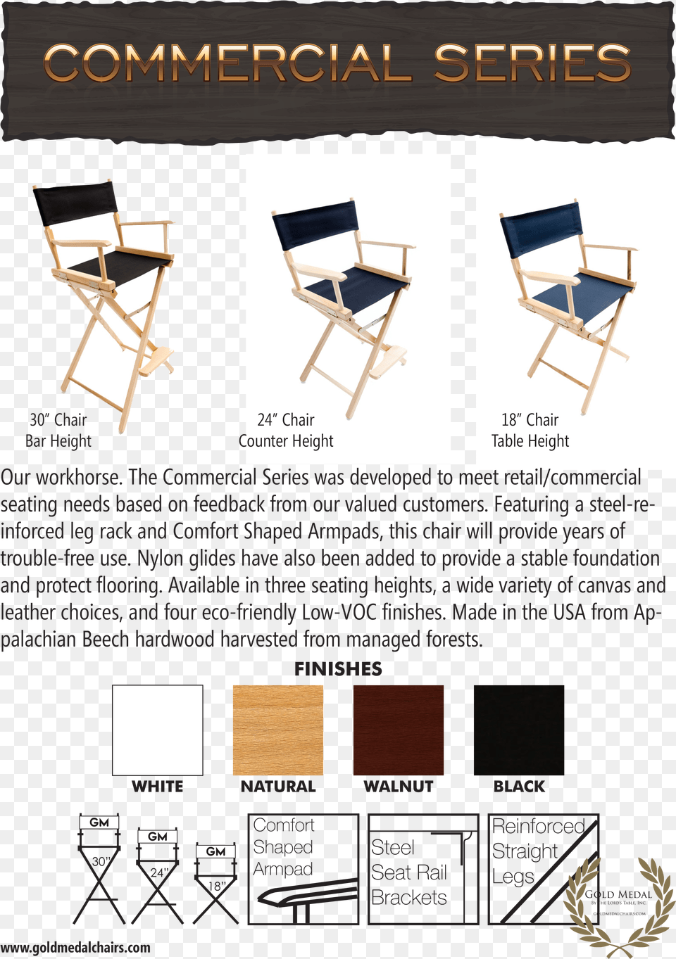 Gold Medal Director S Chairs Gold Medal Chairs Chair, Advertisement, Canvas, Furniture, Poster Free Png