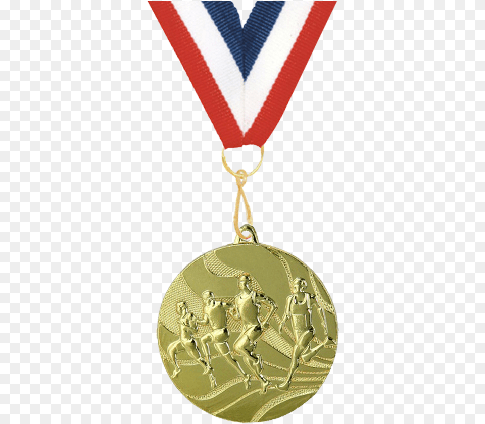 Gold Medal Image For Download Olympic Gold Medal For Running, Gold Medal, Trophy, Person, Adult Free Transparent Png