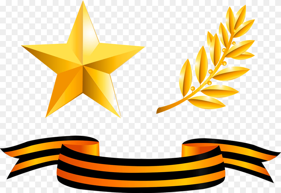 Gold Medal Ribbon Five, Symbol, Star Symbol Png Image