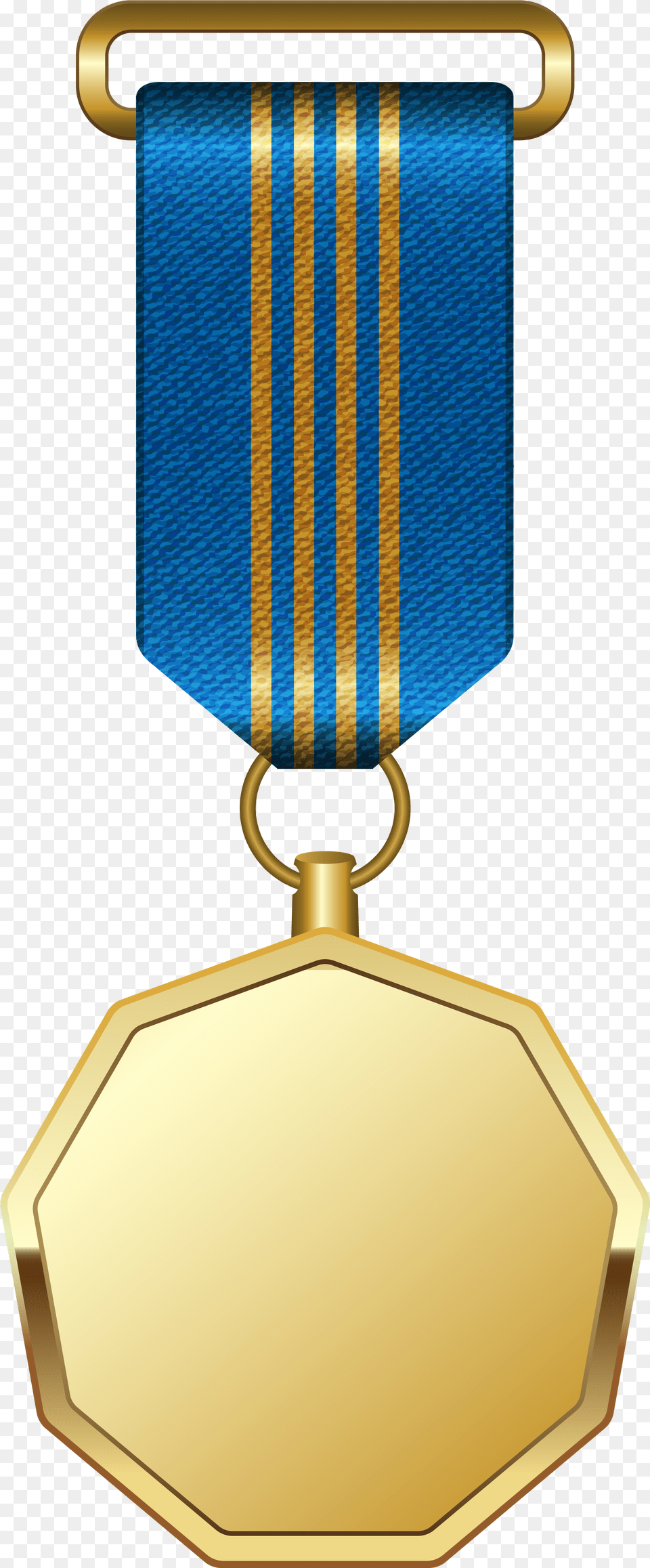 Gold Medal With Blue Ribbon Clipart Picture, Gold Medal, Trophy, Accessories Png Image