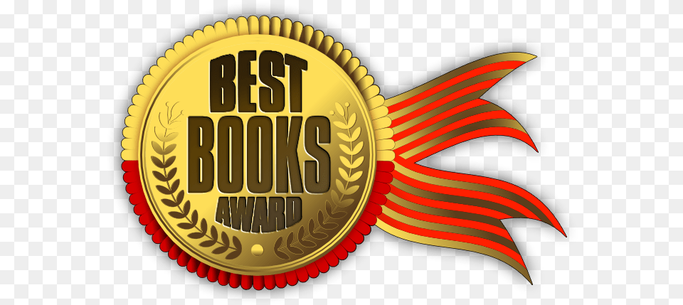 Gold Medallion And Ribbon For Best Books Award Label, Logo, Badge, Symbol Free Png Download