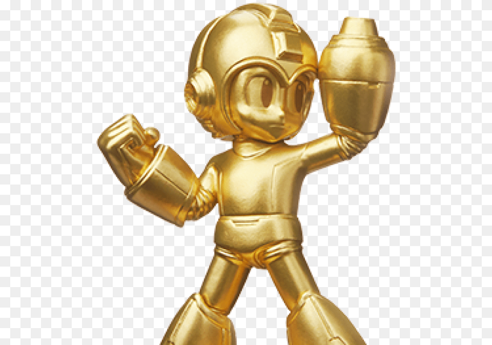 Gold Mega Man Amiibo, Treasure, Ammunition, Grenade, Weapon Free Png Download