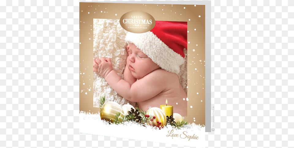 Gold Merry Christmas Baby Cards Direct Christmas Day, Newborn, Person, Face, Head Png Image
