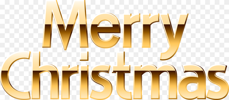 Gold Merry Christmas Clipart, Text Png Image
