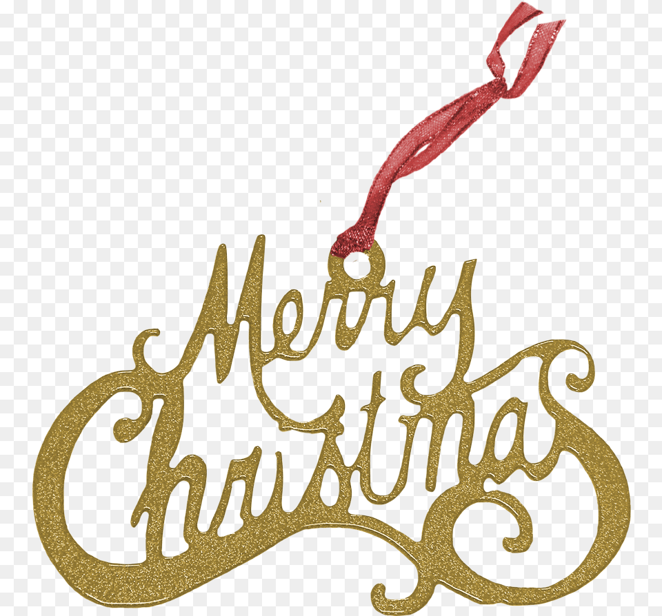 Gold Merry Christmas Ornament, Text, Calligraphy, Handwriting, People Free Png