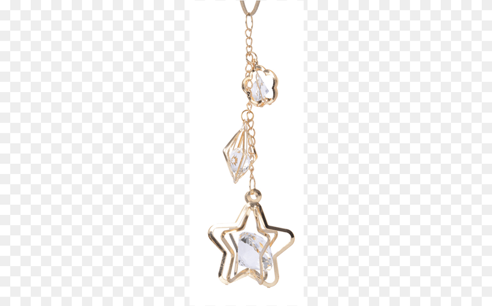 Gold Metal Filigree Crystal Bauble With Stars Metal, Accessories, Earring, Jewelry, Pendant Png Image