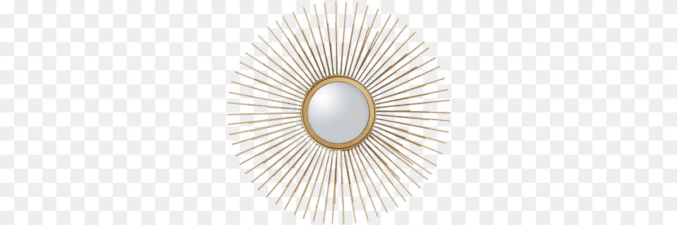 Gold Metal Tri Sunburst Mirror Mirror, Photography, Machine, Wheel Free Png Download