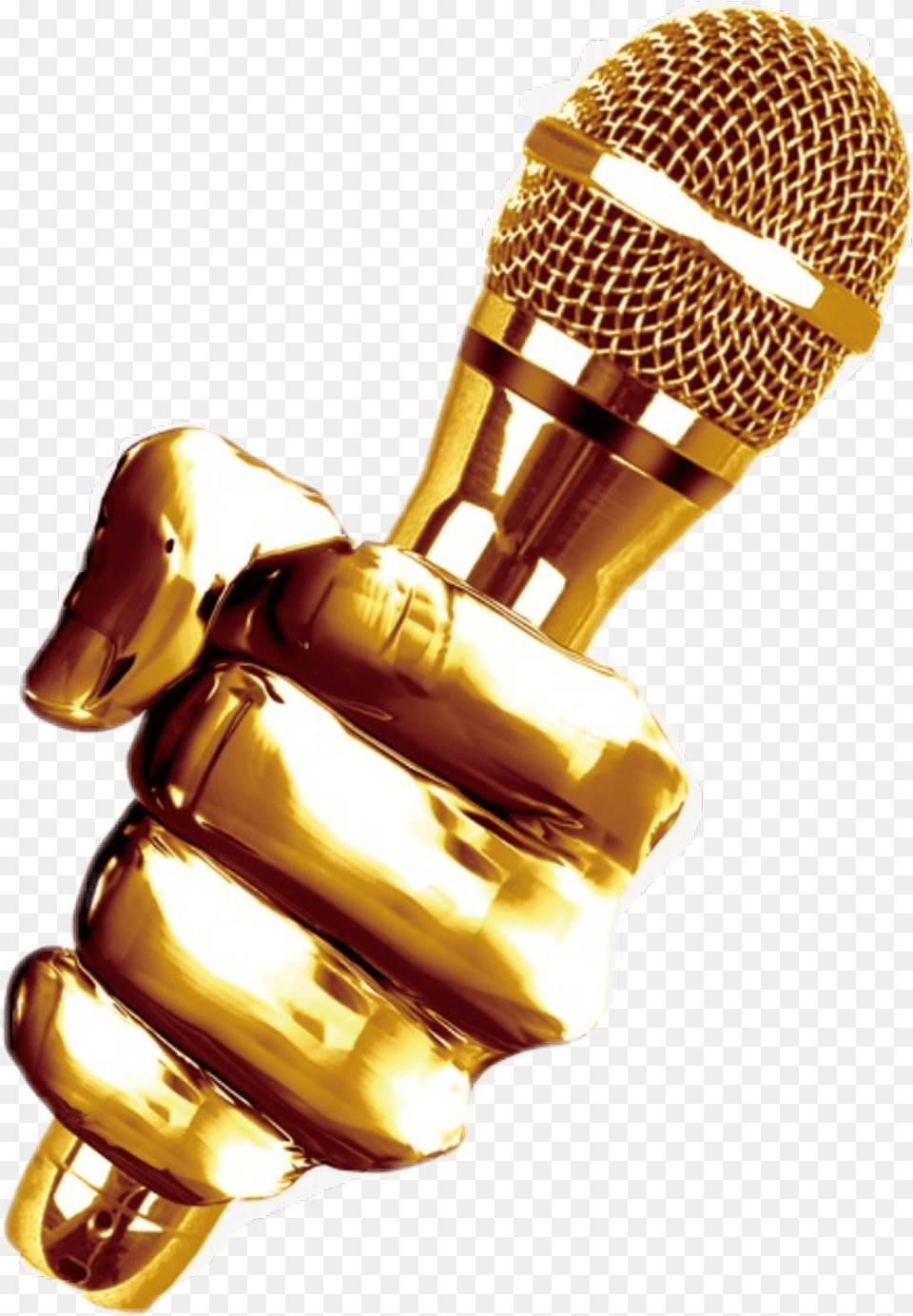 Gold Mic Golden Microphone, Electrical Device Free Png