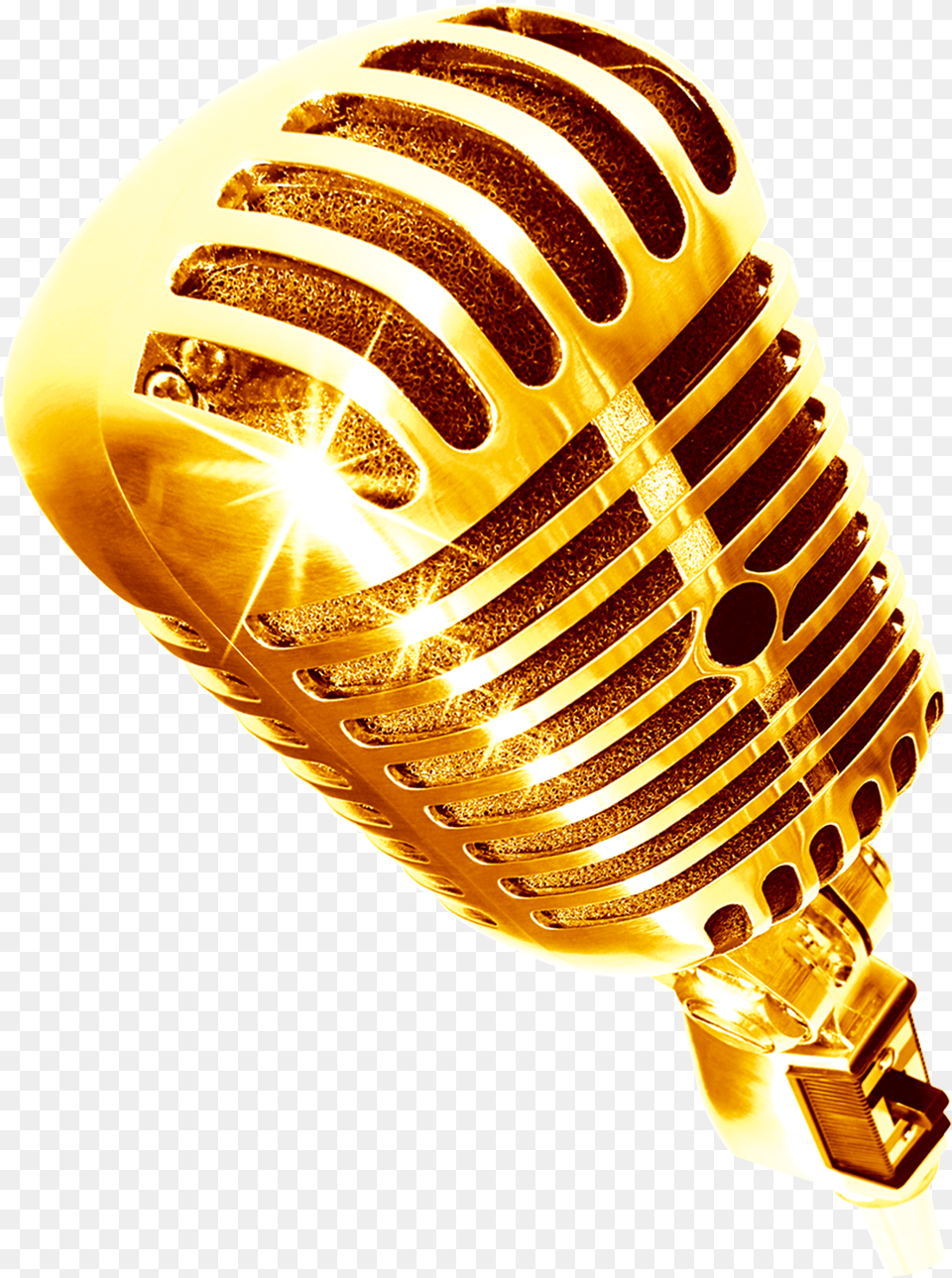 Gold Mic Golden Microphone, Electrical Device Png Image