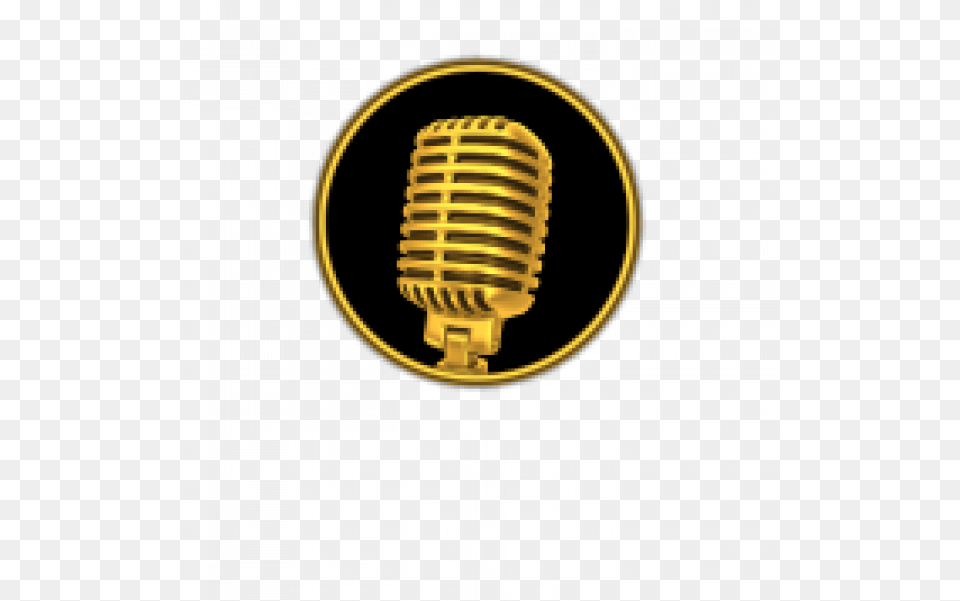 Gold Mic Images U2013 Vector Gold Microphone, Electrical Device, Light Free Png Download