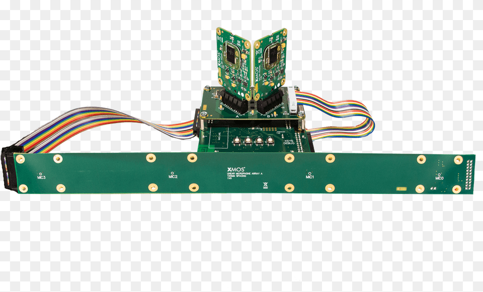 Gold Mic The Xmos Audio Processor Analyses The Signal Infineon 60 Ghz Radar, Electronics, Hardware, Computer Hardware, Printed Circuit Board Png Image