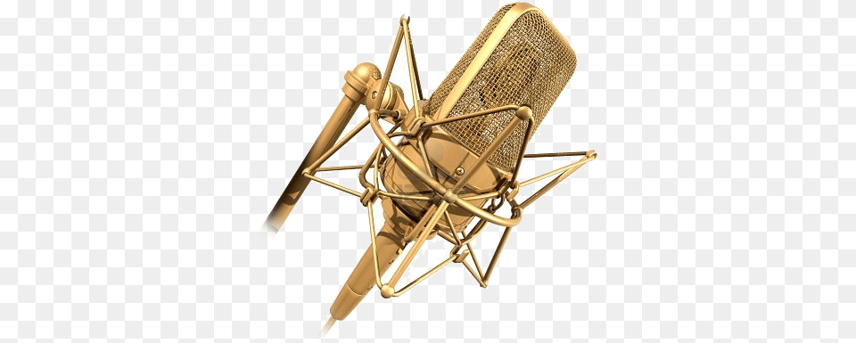 Gold Microphone Gold Music Logo Full Size Mic Gold, Electrical Device, Chandelier, Lamp Free Png