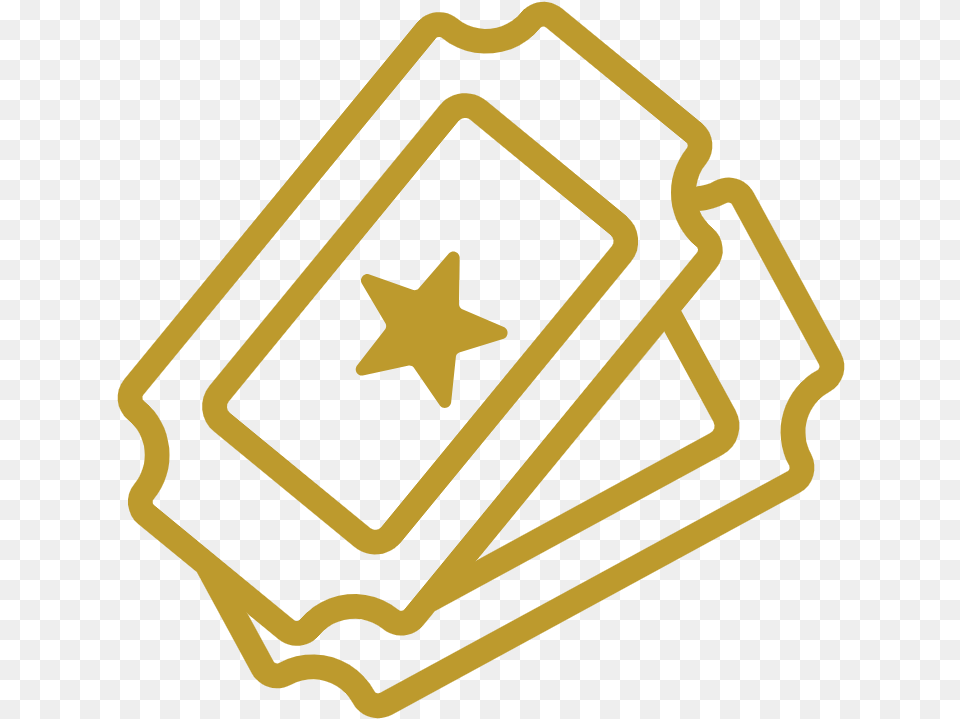 Gold Movie Ticket Friends Of Tickets, Symbol, Star Symbol Free Transparent Png