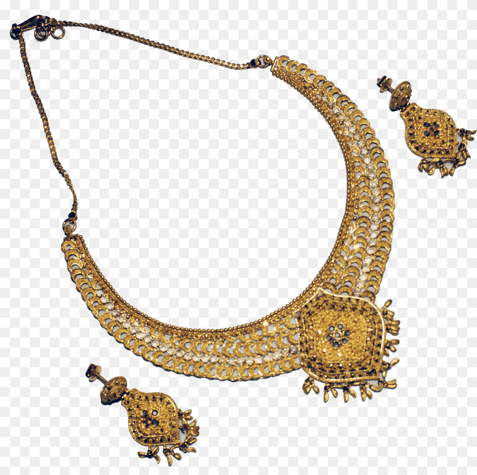Gold Necklace And Earrings Necklace, Accessories, Jewelry, Diamond, Gemstone Free Png Download