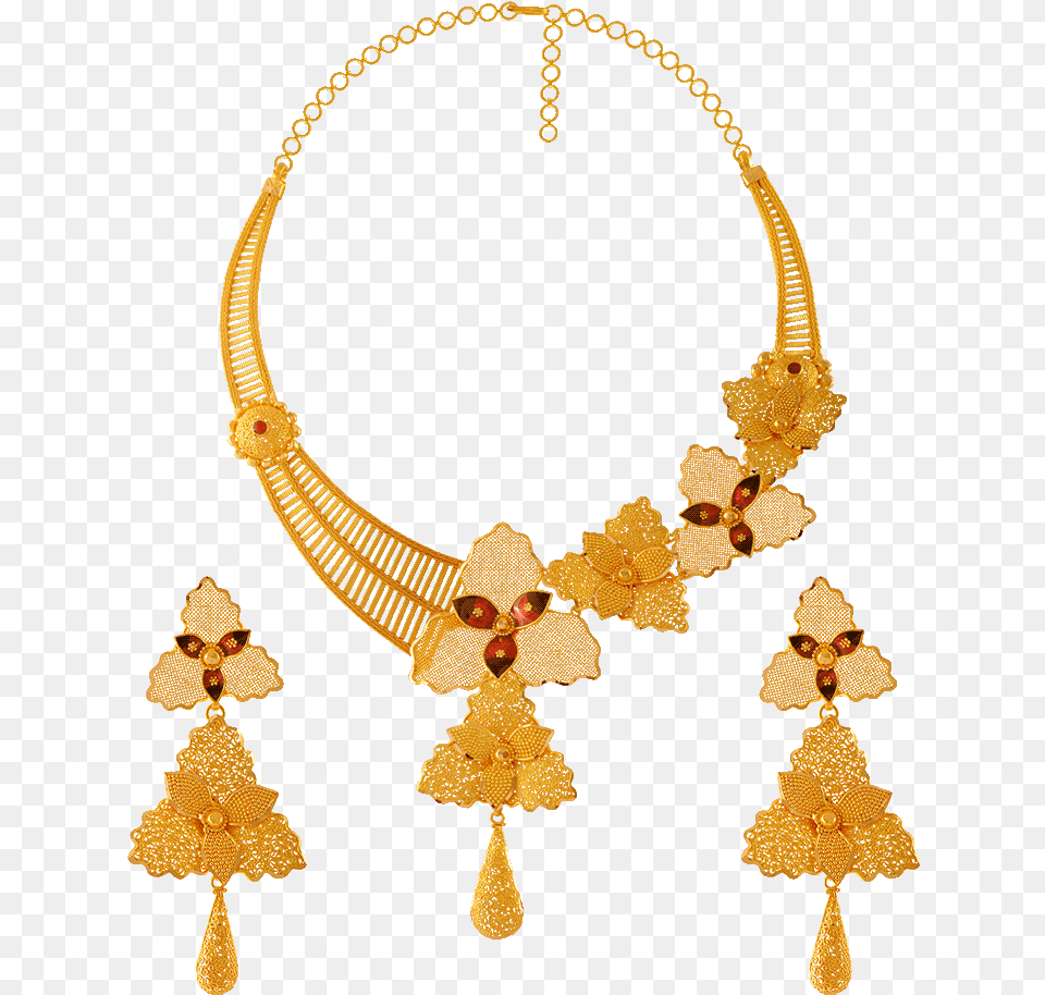 Gold Necklace Set Pc Chandra Jewellers Necklace Set, Accessories, Earring, Jewelry, Wedding Free Png