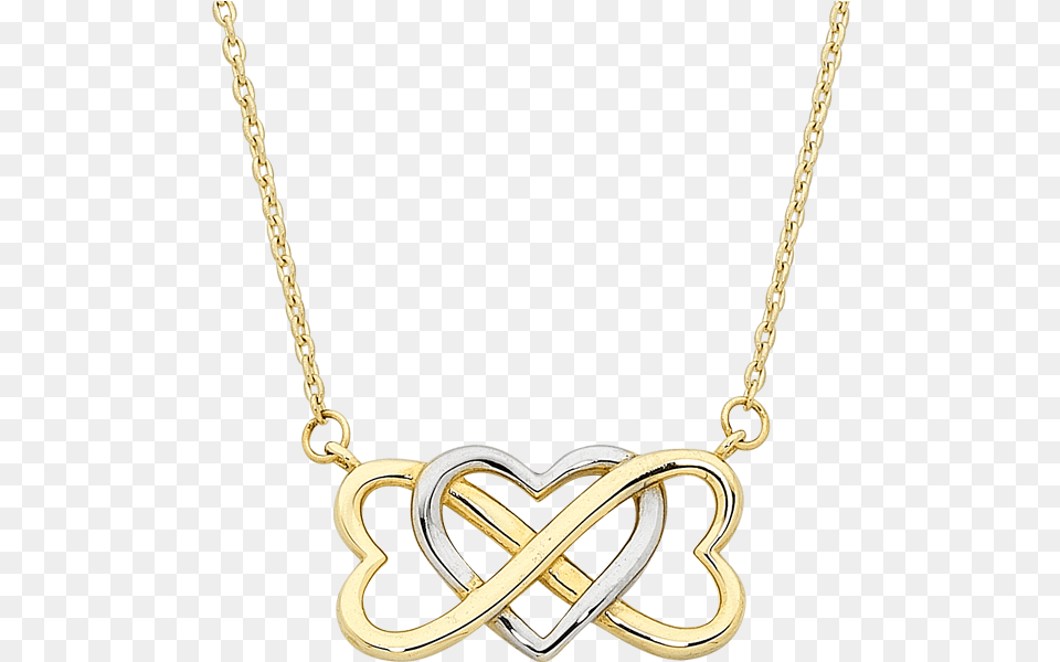 Gold Necklace Two Tone Gold Heart Necklace Mm Cable Chain, Accessories, Jewelry, Pendant Free Transparent Png
