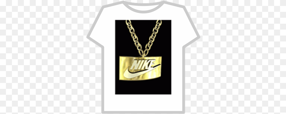 Gold Nike Logo Chain Camping Monster Roblox, Accessories, Clothing, Jewelry, Necklace Png