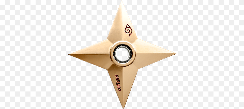 Gold Ninja Star Finger Spinner By Spinnables Ninja Star Origami, Symbol, Aircraft, Airplane, Transportation Png