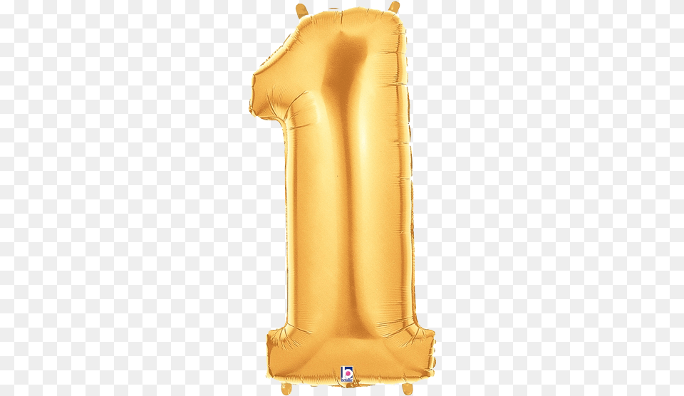 Gold Number 1 Foil Balloon Numbers Balloon Gold, Clothing, Lifejacket, Vest, Inflatable Png Image