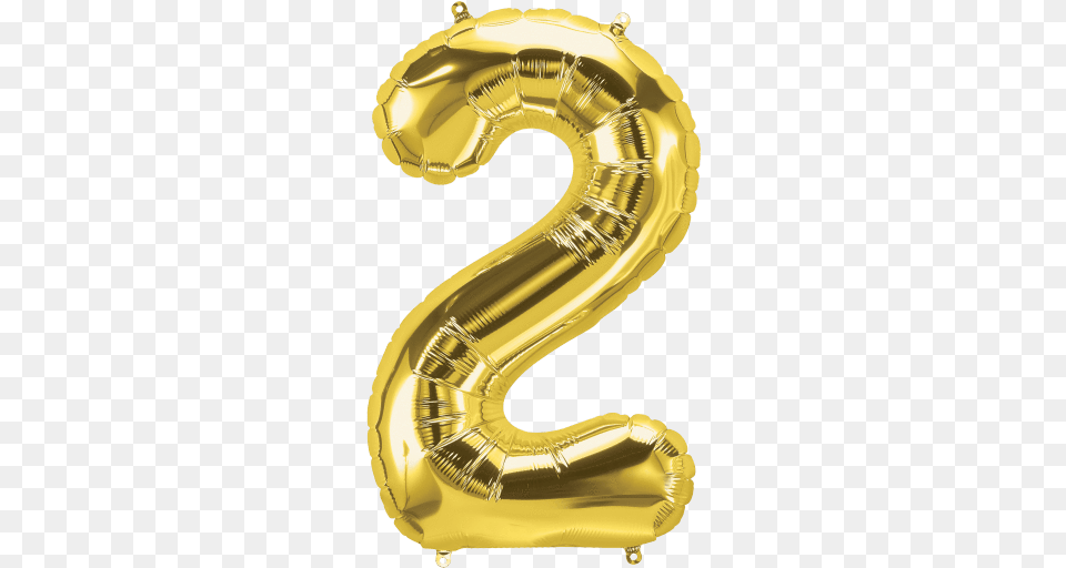 Gold Number 2 Two 34 2 Gold Balloon, Symbol, Text, Bottle, Cosmetics Free Transparent Png